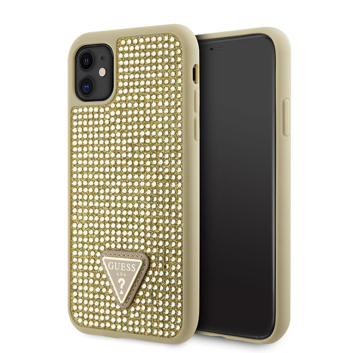 Guess iPhone 11 Kılıf Orjinal Lisanslı Taşlı Arka Yüzey Üçgen Logolu Telefon Kılıfı - 13 Guess iPhone 11 Kılıf Orjinal Lisanslı Taşlı Arka Yüzey Üçgen Logolu Telefon Kılıfı - 13
